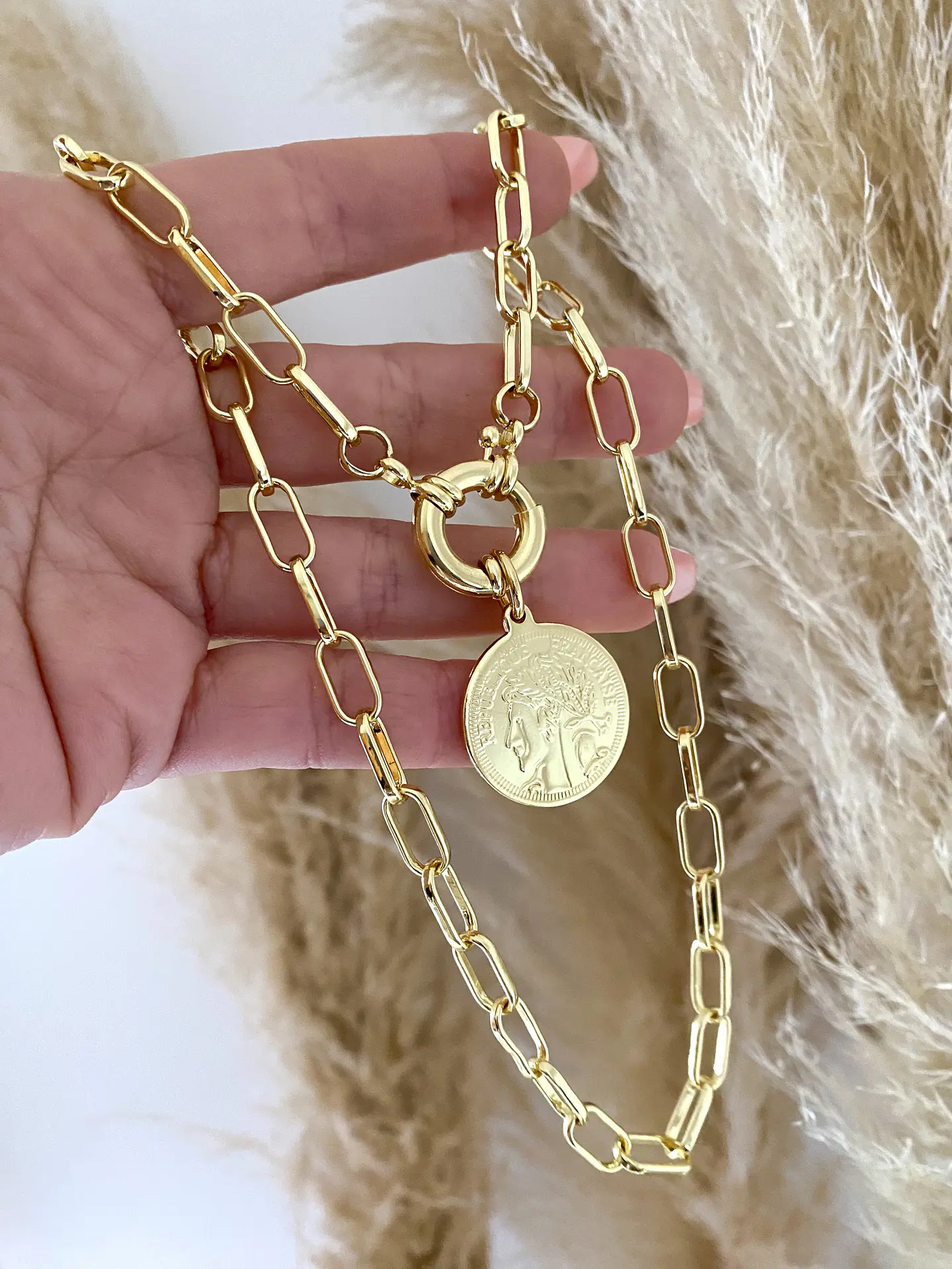 Collar dije Moneda Francesa Gold 2