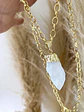  Collar Largo Cuarzo Blanco Protector Gold   - Miniatura 1