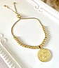 Pulsera balines dije Medalla Estrella Gold - Miniatura 1
