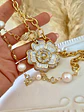Collar Maxi Eslabones Camelia Nácar y broche luxury Cadena Perlas y cristal - Miniatura 1