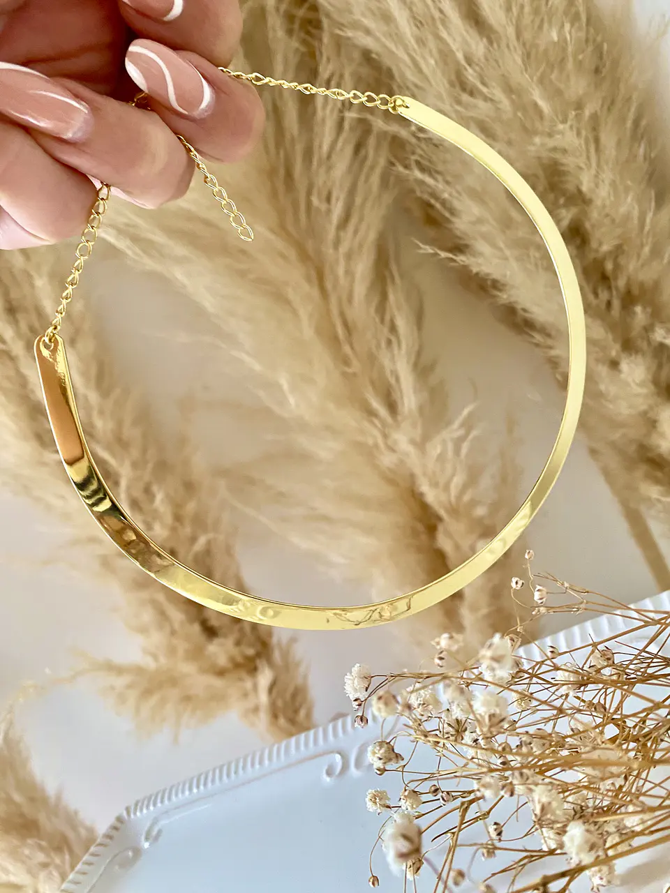 Collar Choker  enchape oro 2