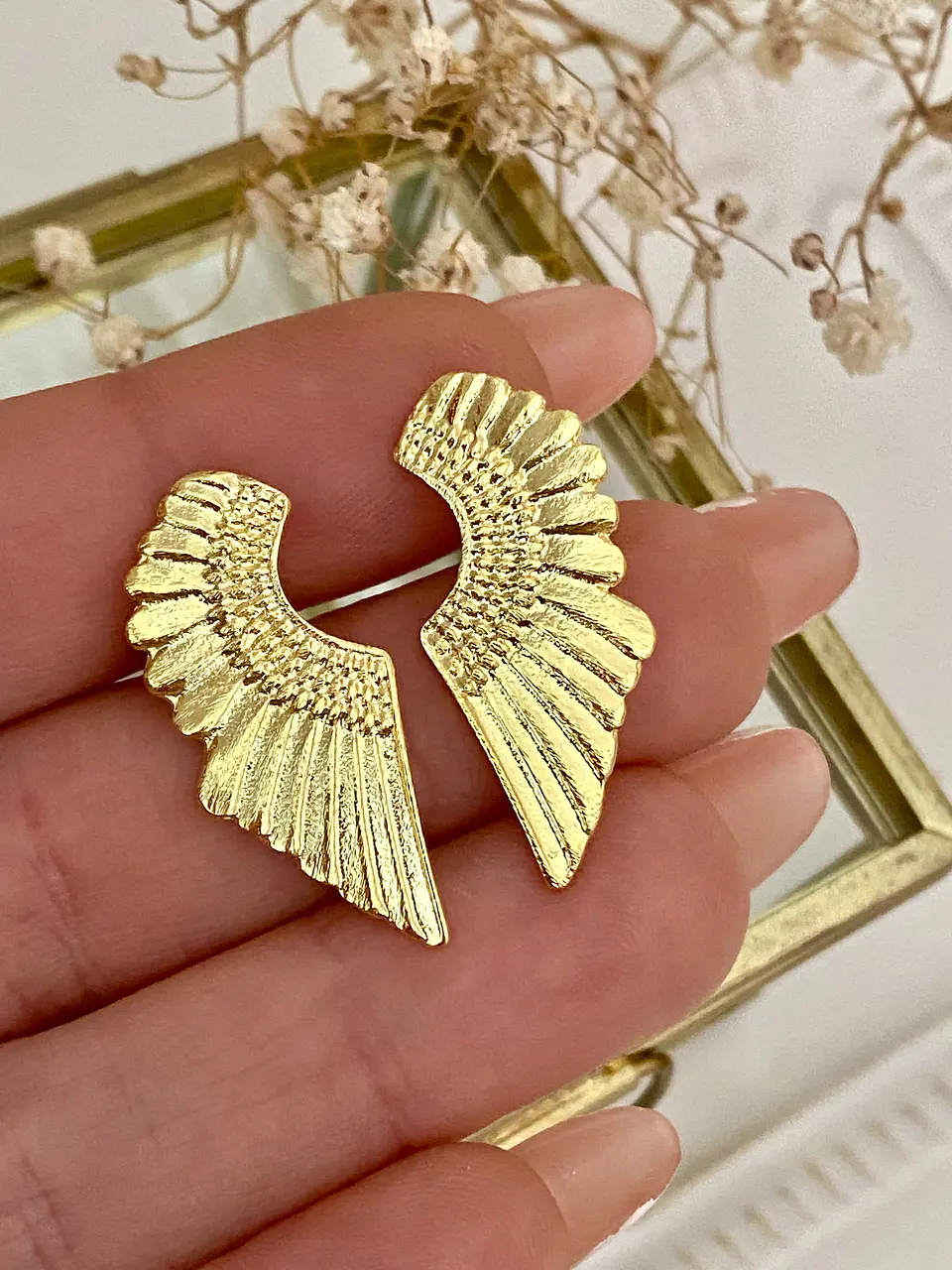Aros Ala Arco enchape oro  2