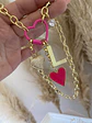 Collar conector corazón fucsia + mix de dijes  - Miniatura 3