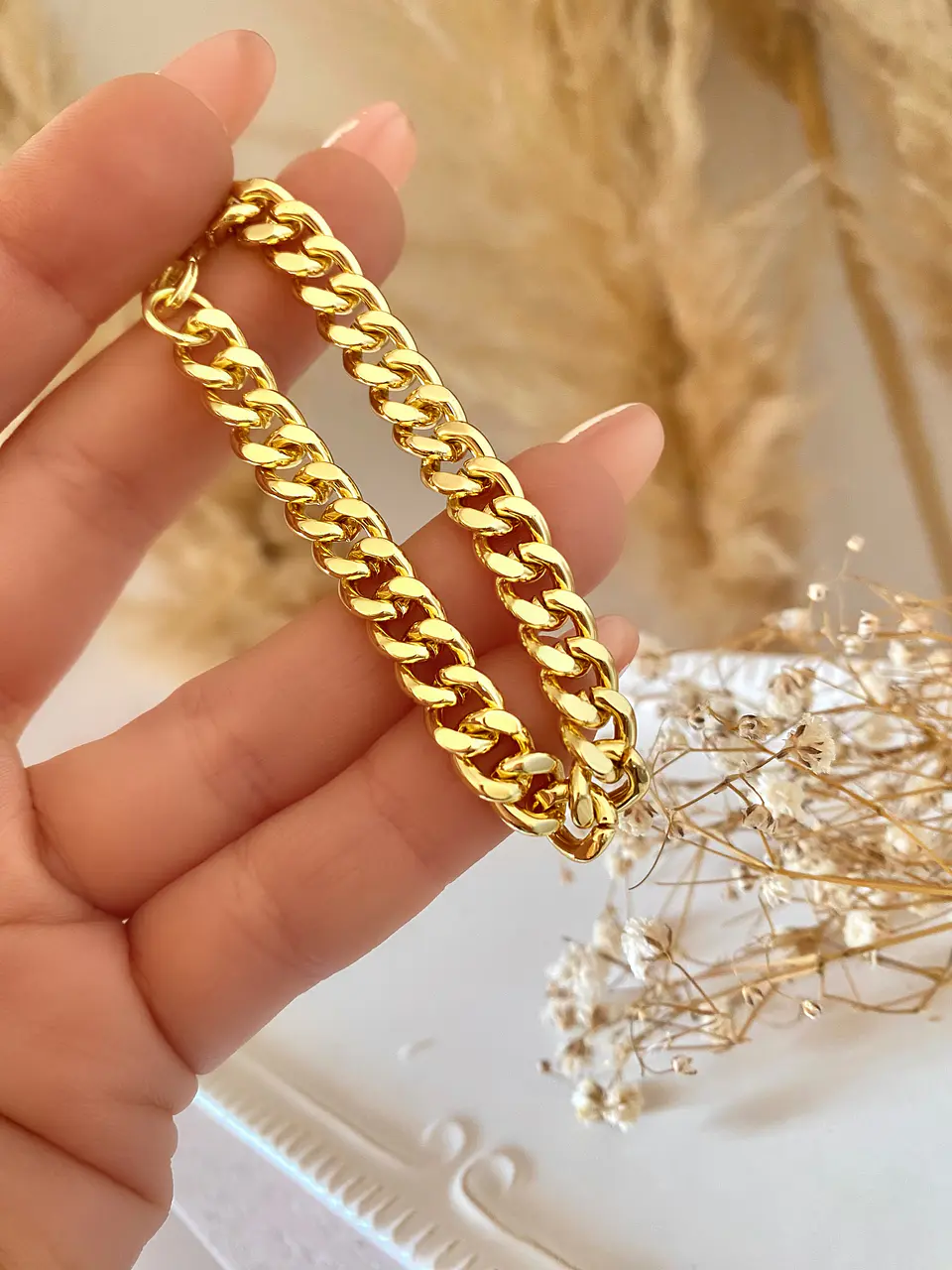 Pulsera gruesa Cadena Cubana Gold 4