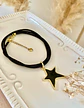 Pulsera Estrella Black cordón de seda negro - Miniatura 4