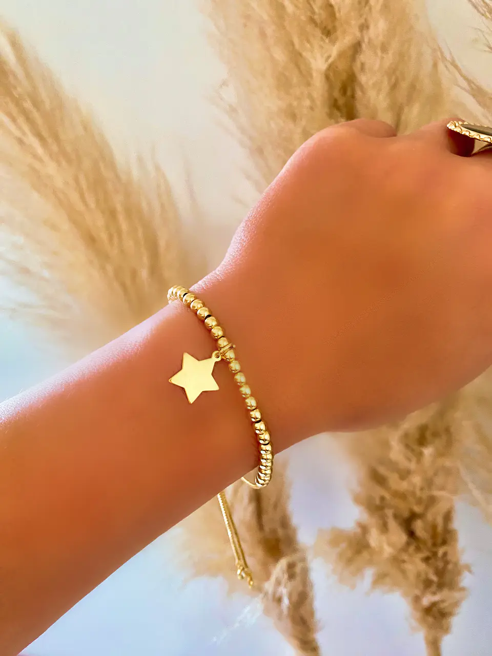 Pulsera balines dije Estrellita Gold  4