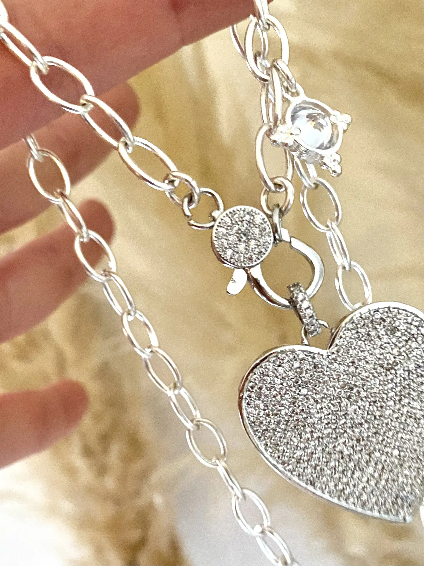 Collar Maxi Corazon Circones Punto luz Silver 3