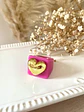 Anillo Resina Fucsia Corazón Dorado - Miniatura 2