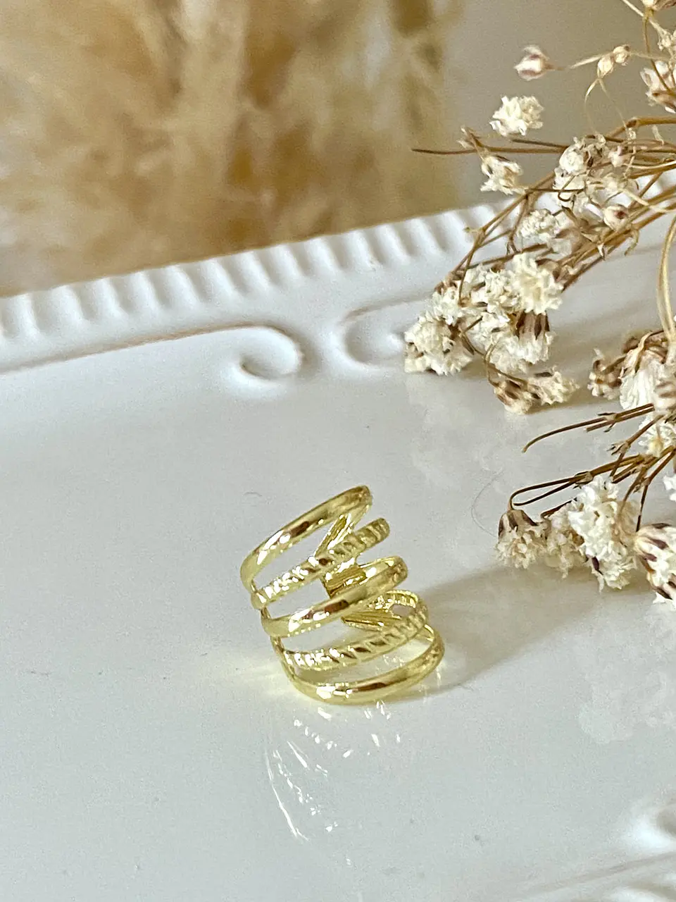 1 Aro Ear cuff 5 líneas Gold 3
