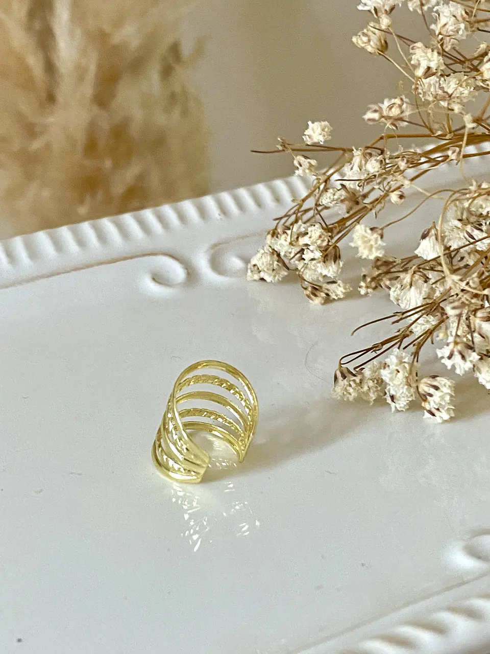 1 Aro Ear cuff 5 líneas Gold 4