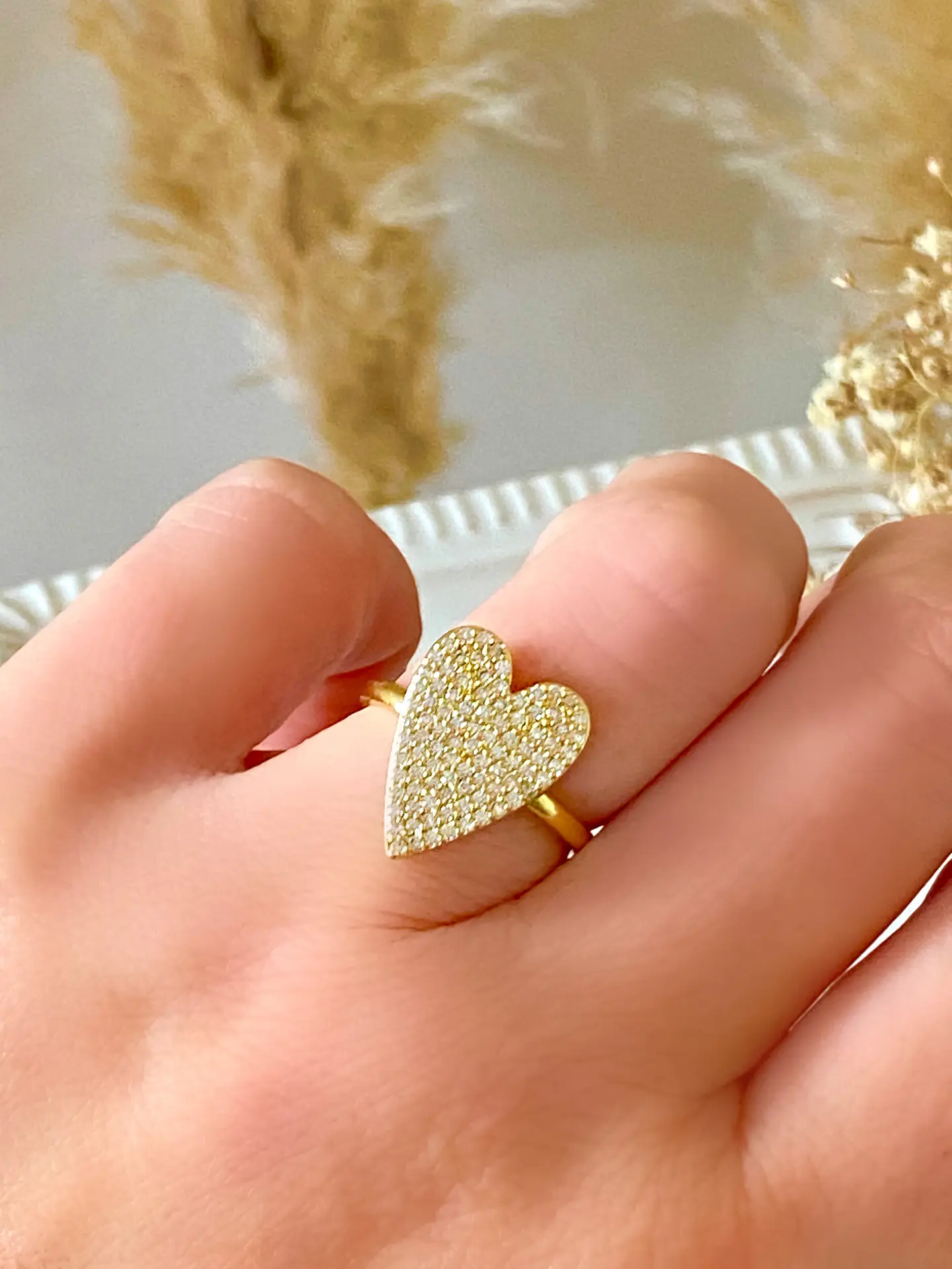 Anillo Corazón Circones Gold Ajustable 1