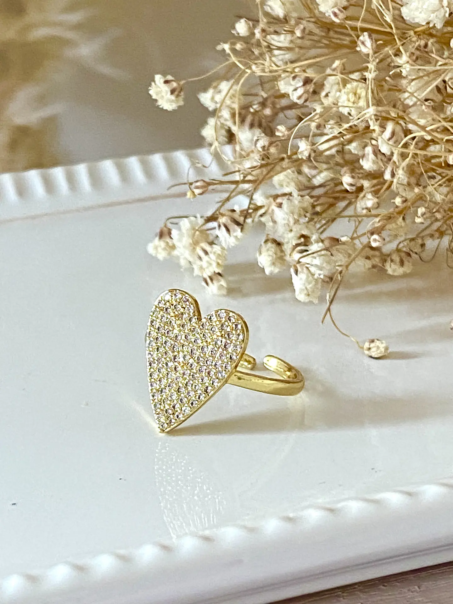 Anillo Corazón Circones Gold Ajustable 4