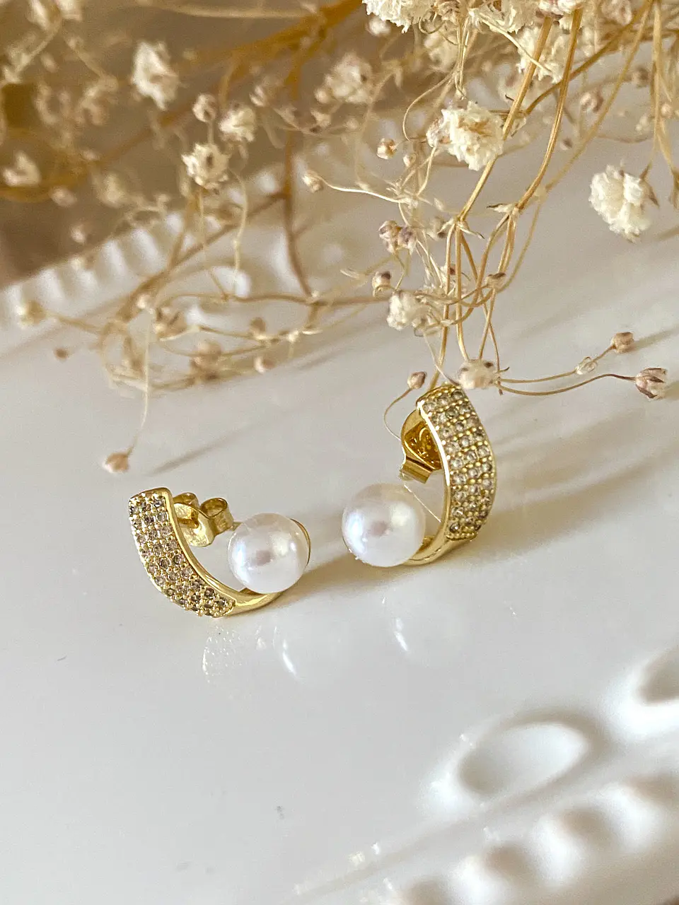 Aros Perla Circones Gold 1