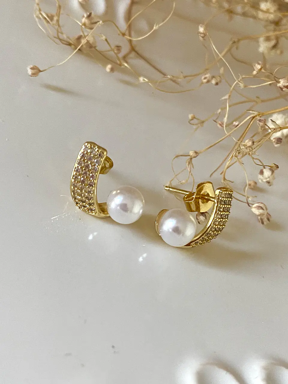 Aros Perla Circones Gold 3