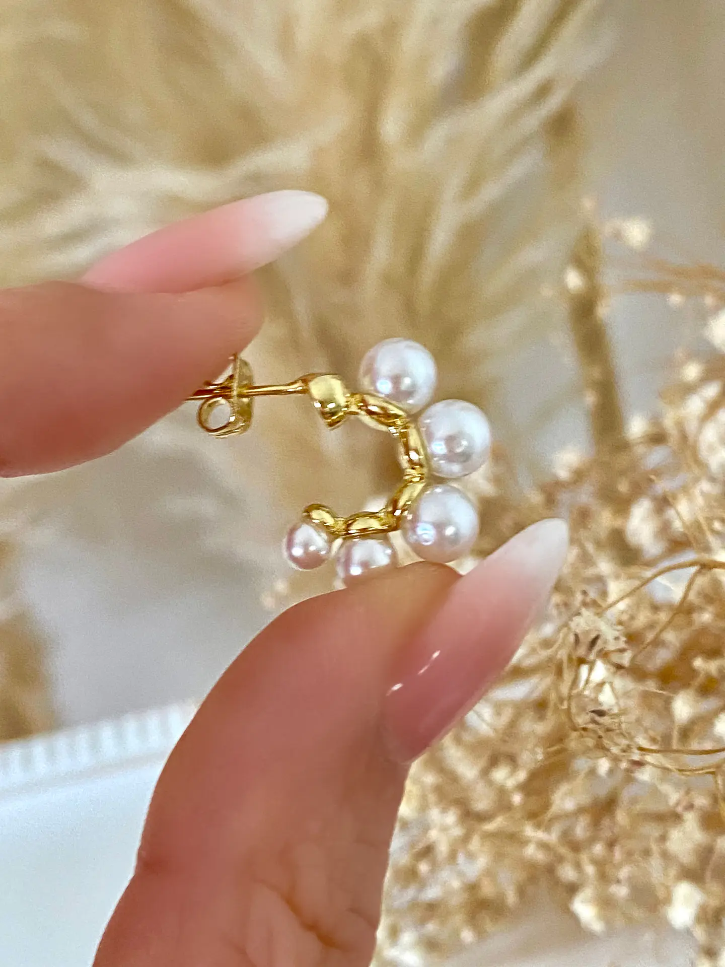 Aros Argolla Perlas Gold 2