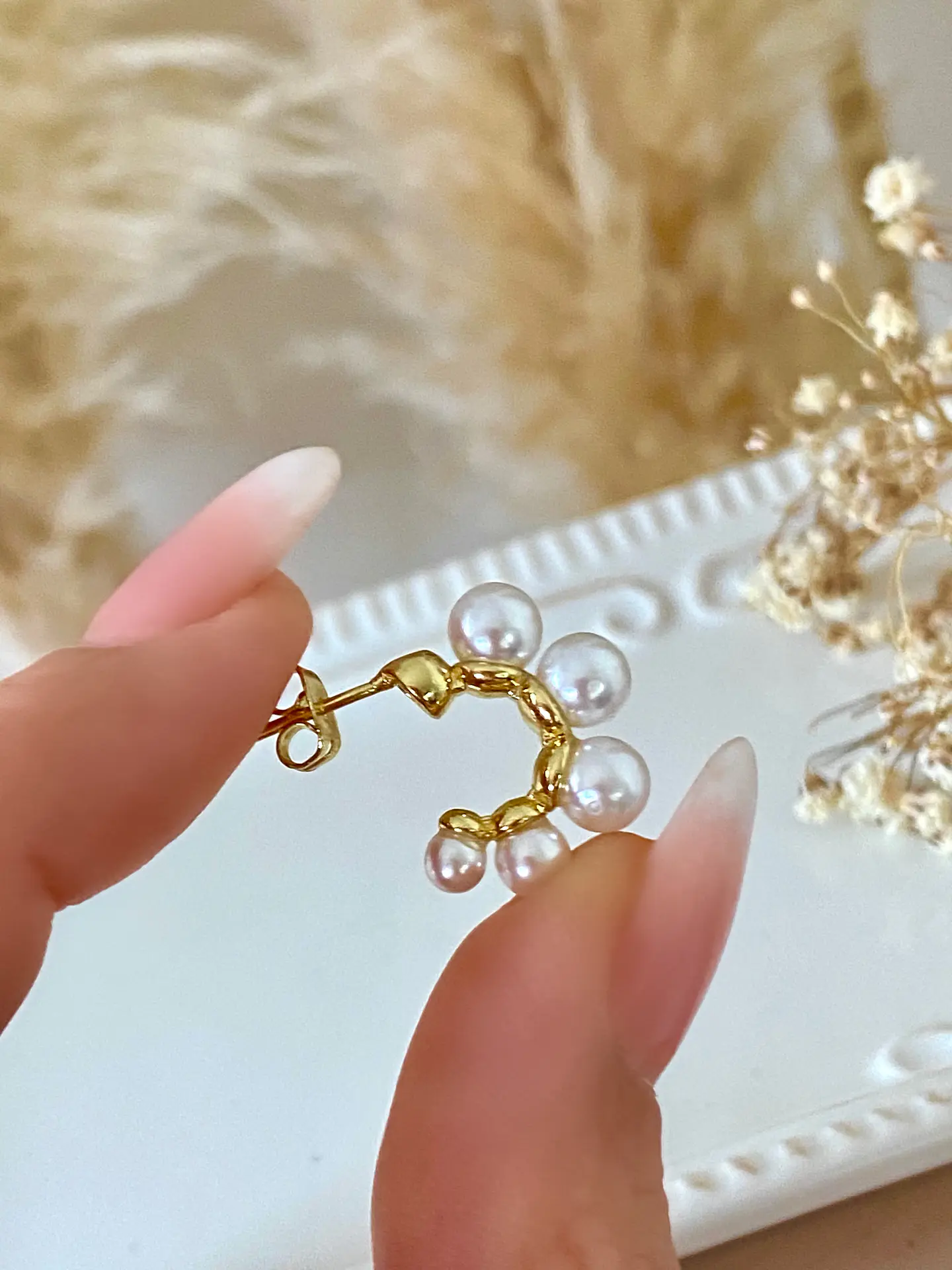Aros Argolla Perlas Gold 4