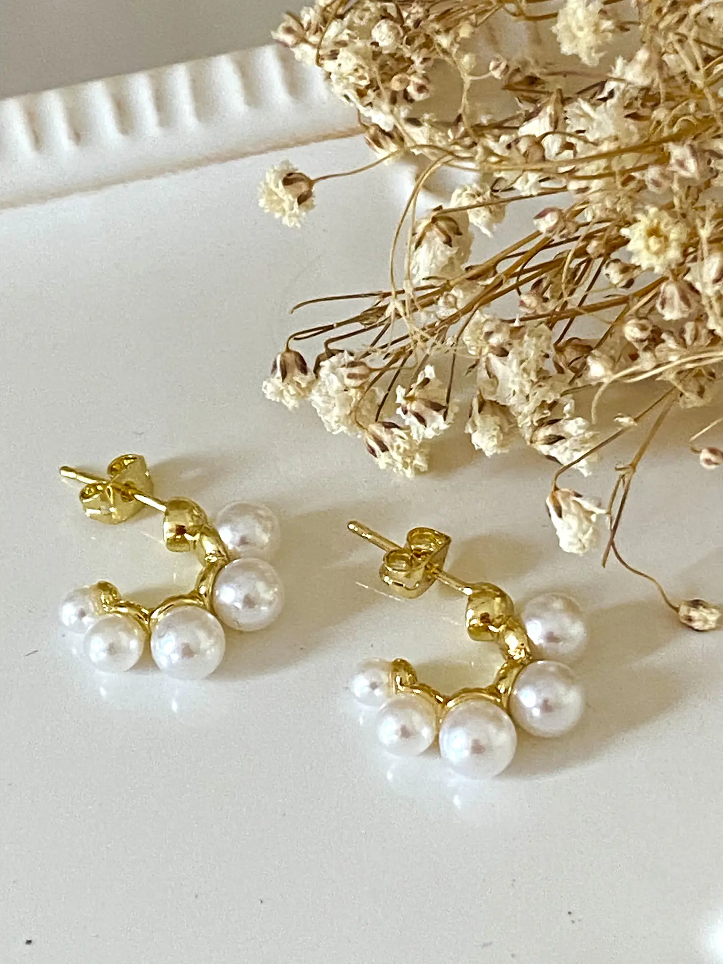 Aros Argolla Perlas Gold 5