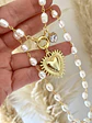 Collar Perlas Corazón  Sagrado punto luz - Miniatura 1