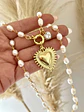 Collar Perlas Corazón  Sagrado punto luz - Miniatura 4
