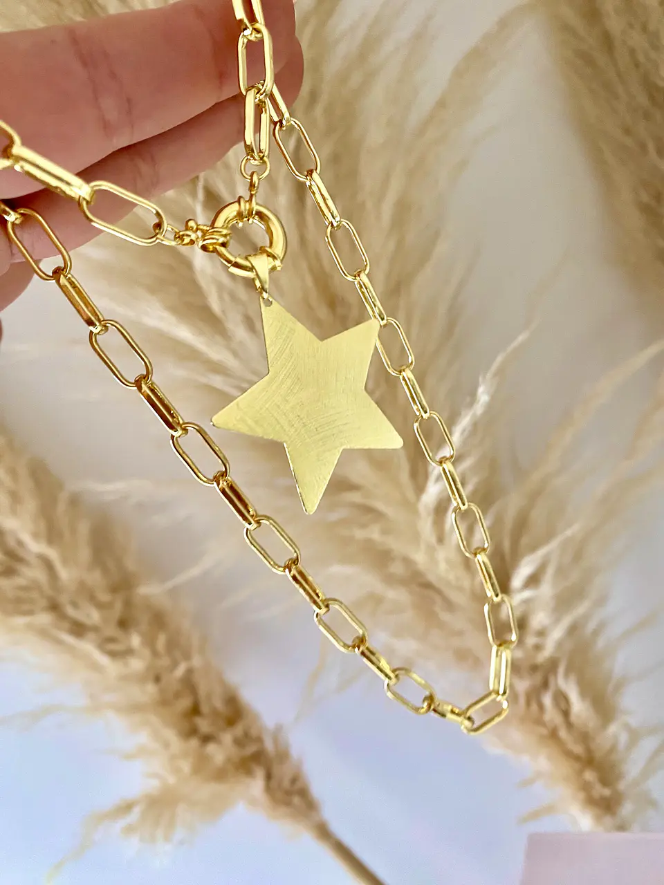 Collar Estrella Lijada maxi Eslabones tradicionales  1