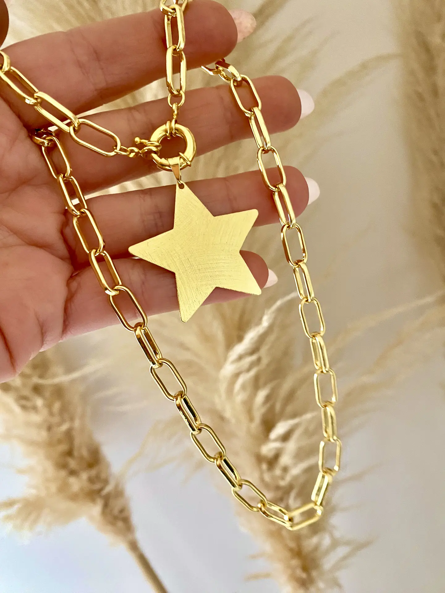 Collar Estrella Lijada maxi Eslabones tradicionales  2