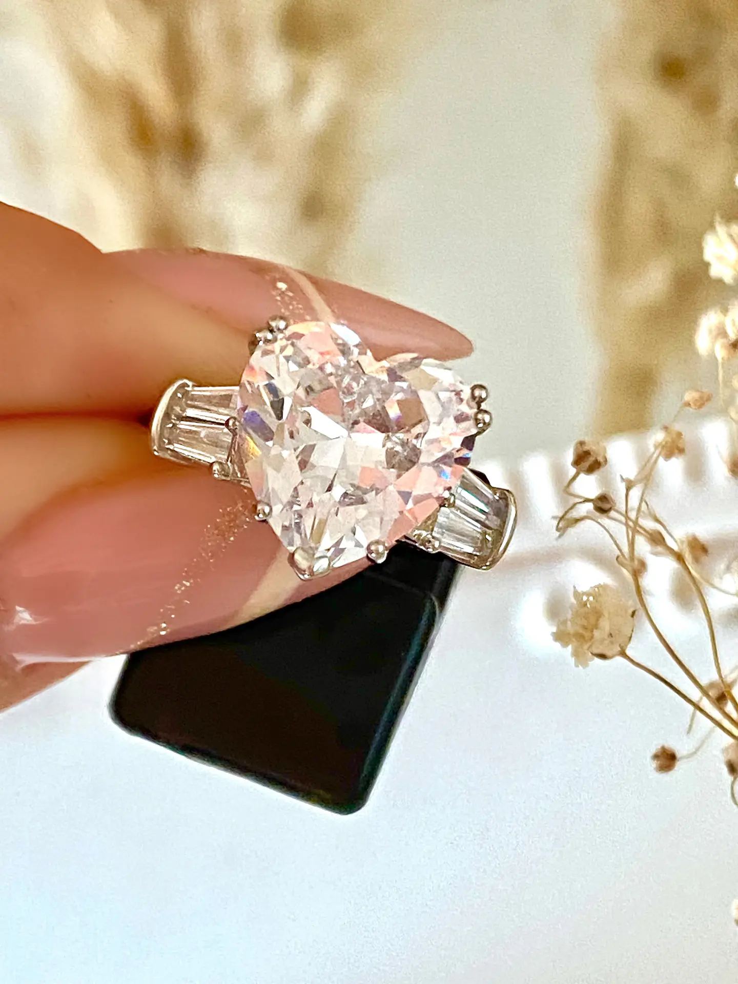 Anillo Maxi Corazón Cristal Facetado  2