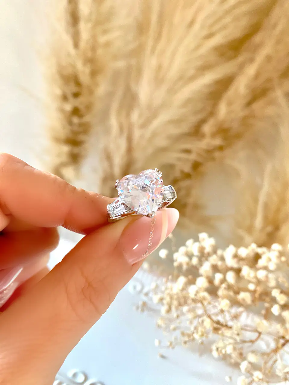 Anillo Maxi Corazón Cristal Facetado  3