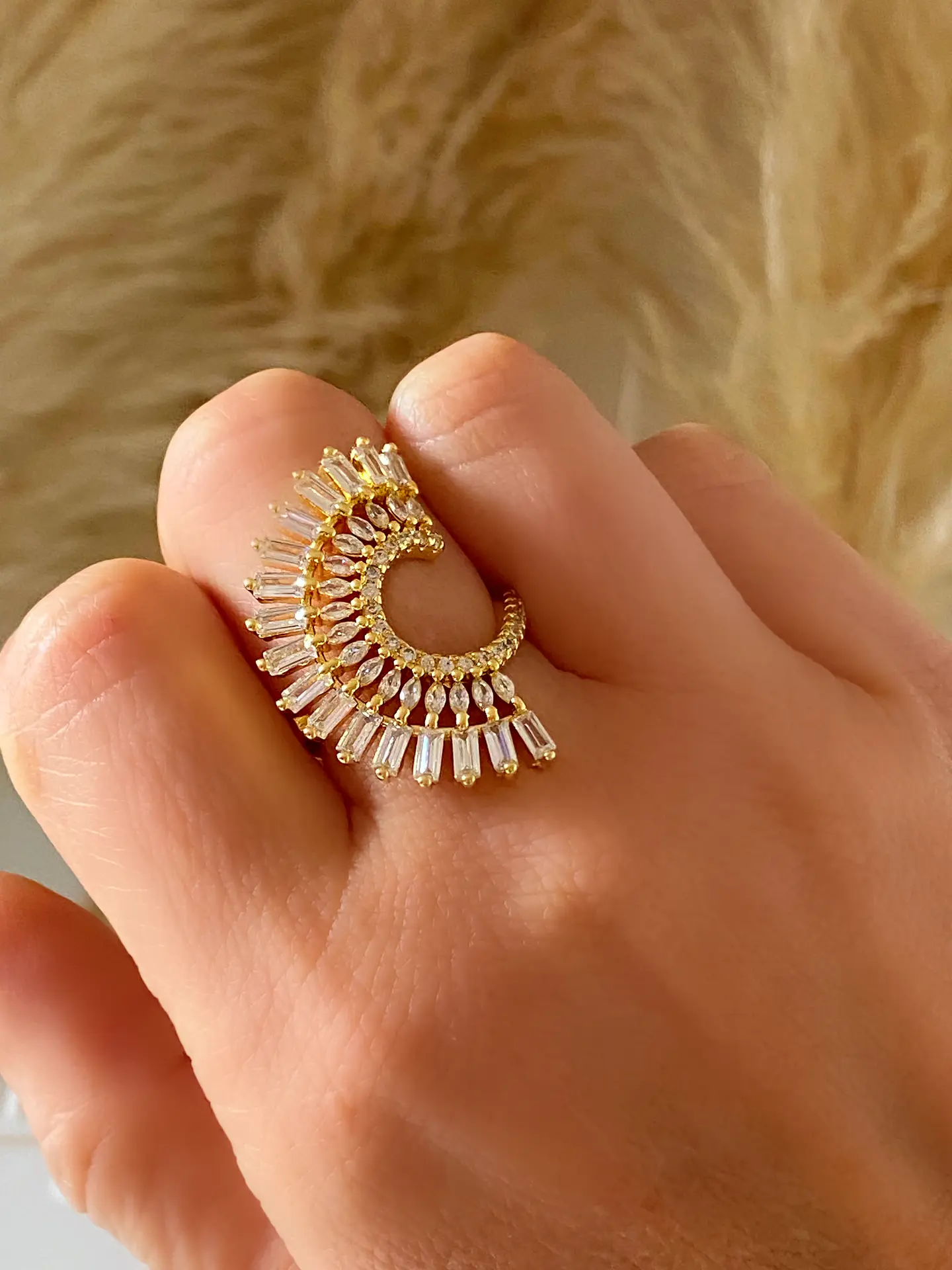 Anillo Abanico Circones Gold  3