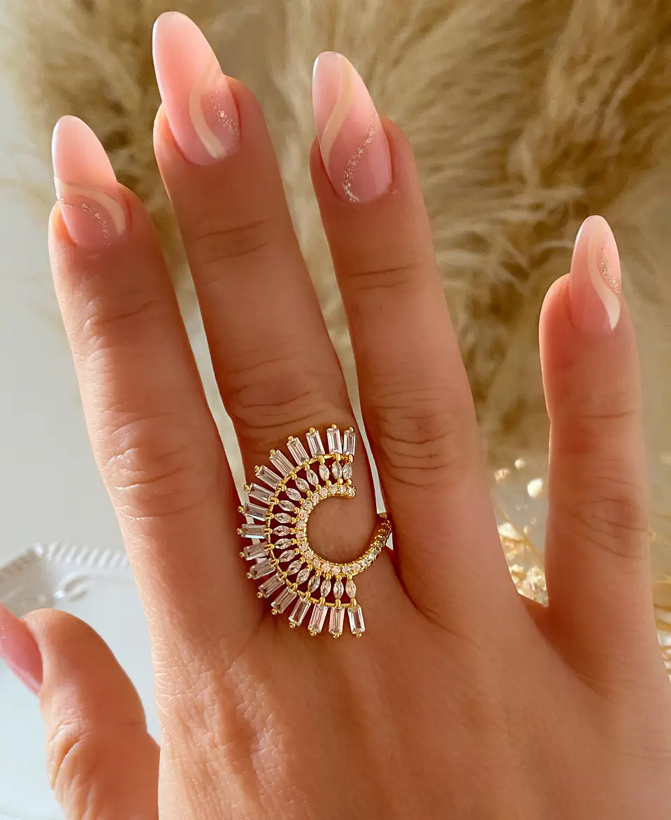 Anillo Abanico Circones Gold  2