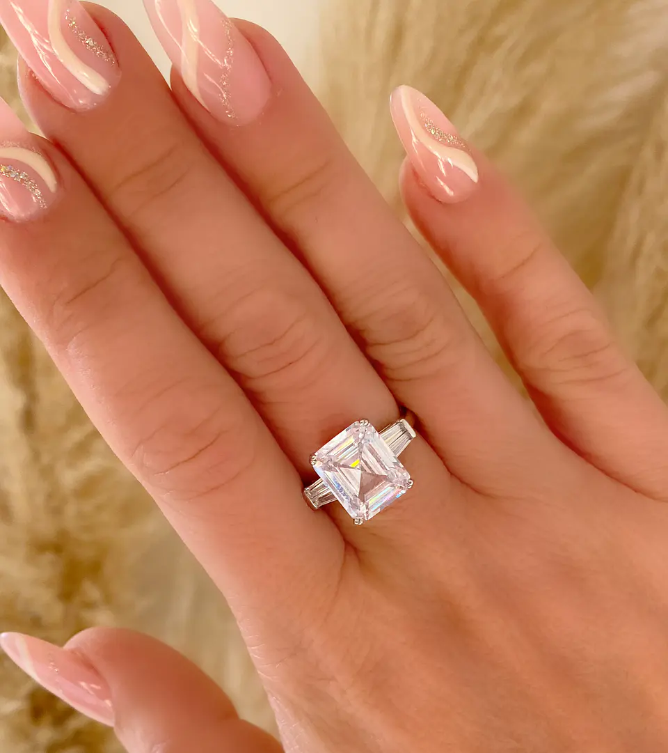 Anillo Maxi Solitario Cristal Silver  1