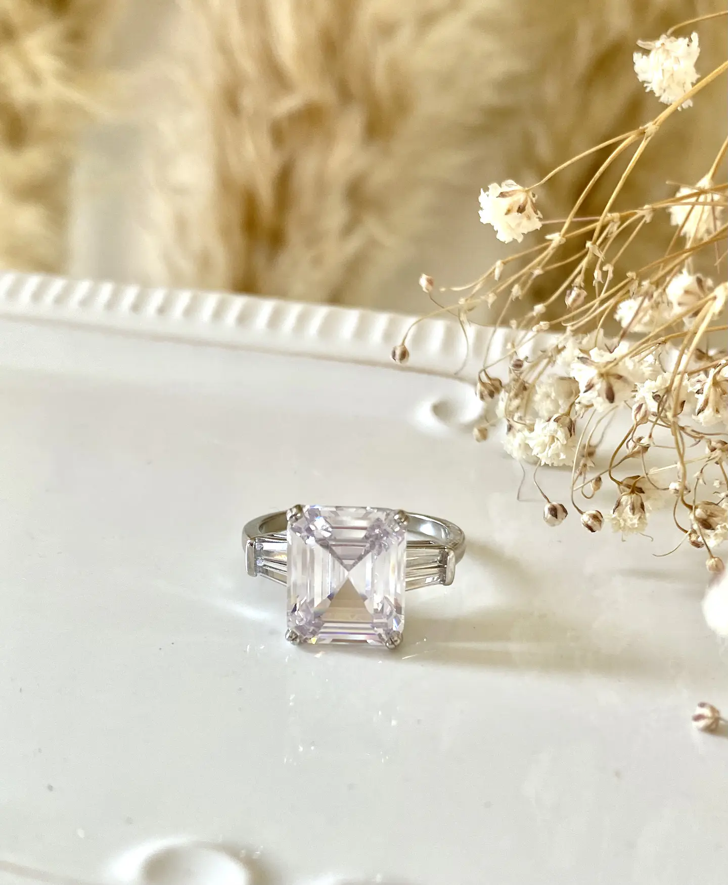 Anillo Maxi Solitario Cristal Silver  2