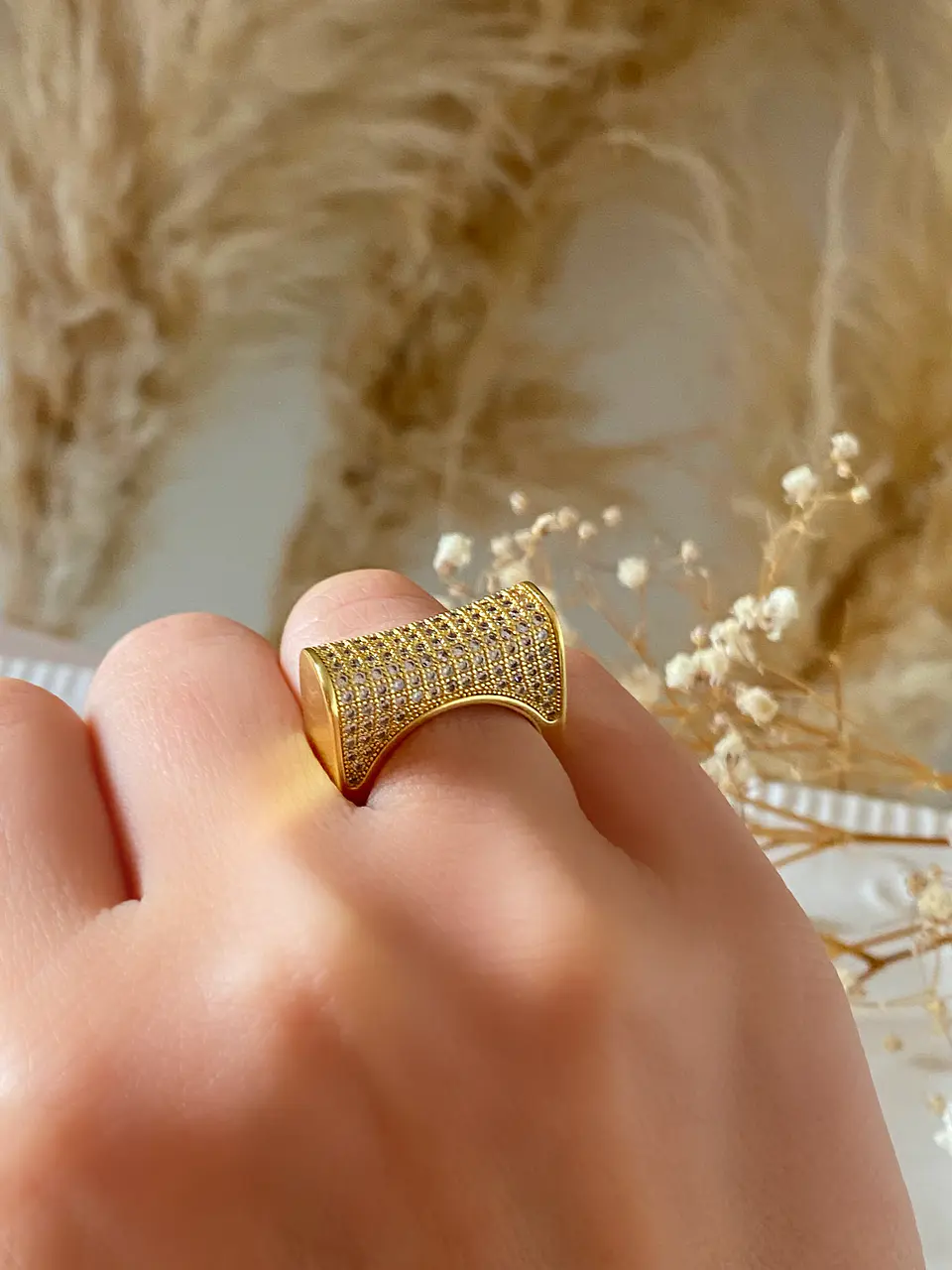 Anillo Maxi Cintillo Frontal Gold 2