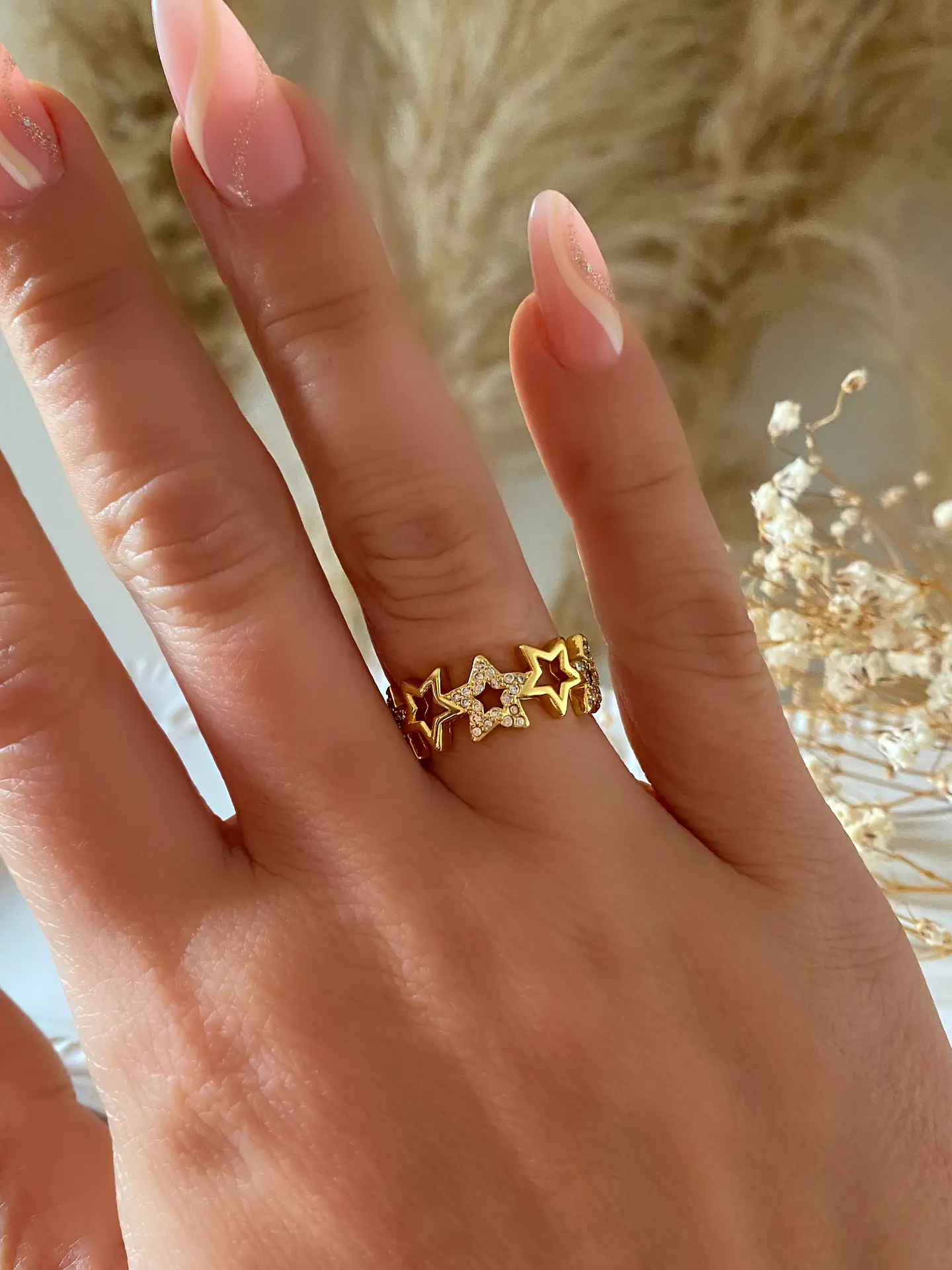 Anillo Mix Estrellas Circones Gold 1