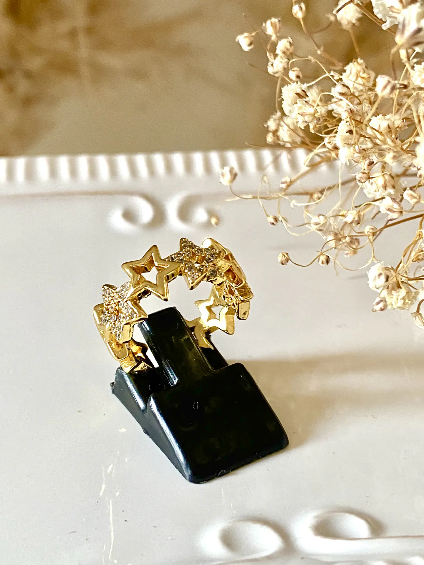 Anillo Mix Estrellas Circones Gold 4