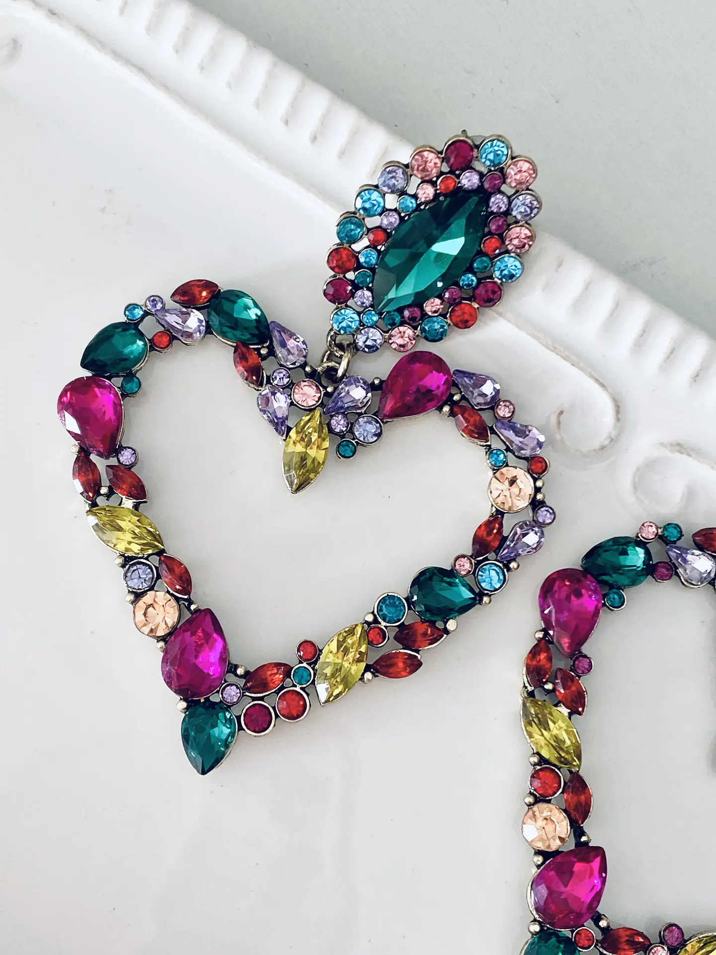 Maxi Aros Corazón Strass Colores  3