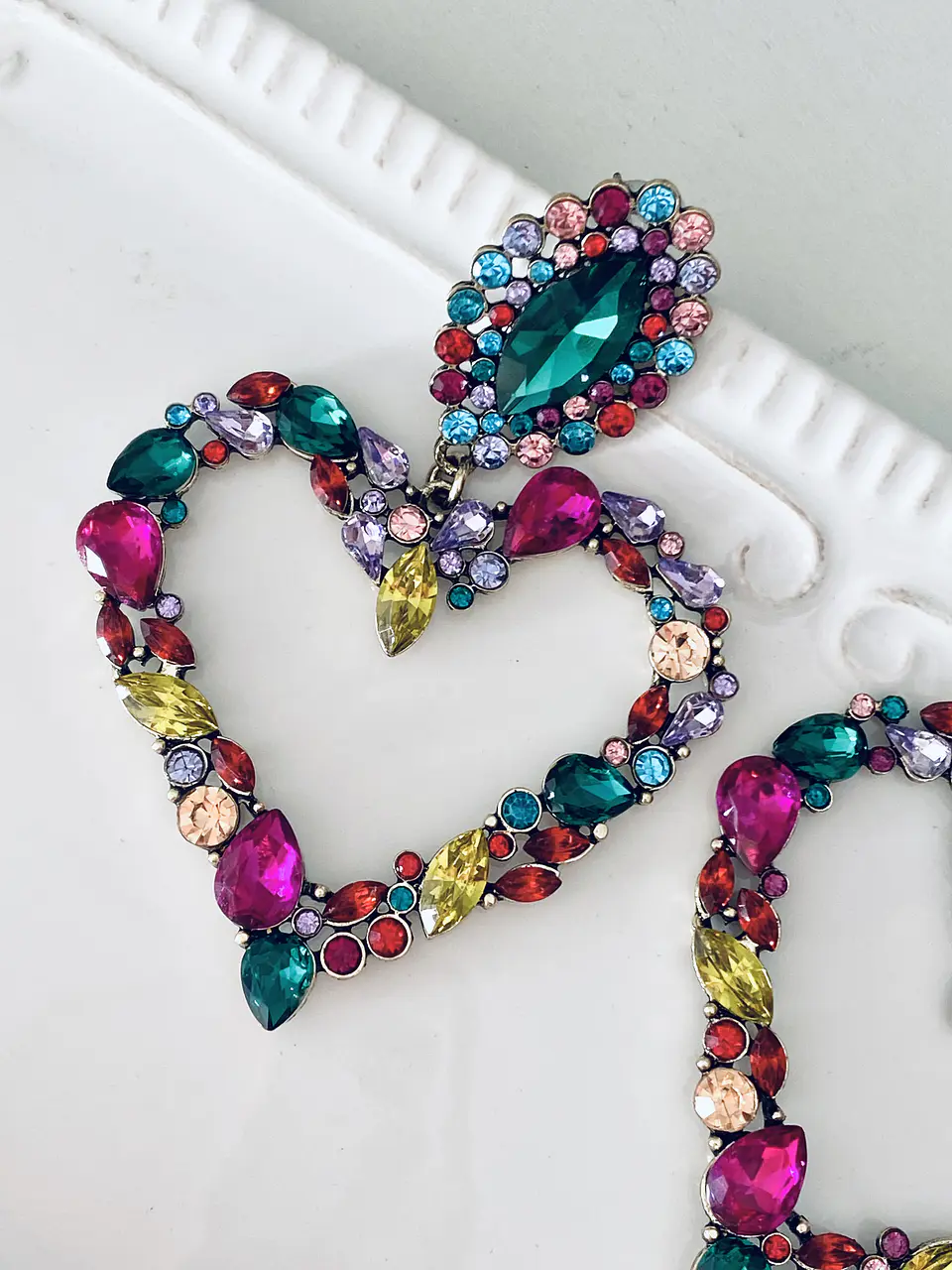 Maxi Aros Corazón Strass Colores  3