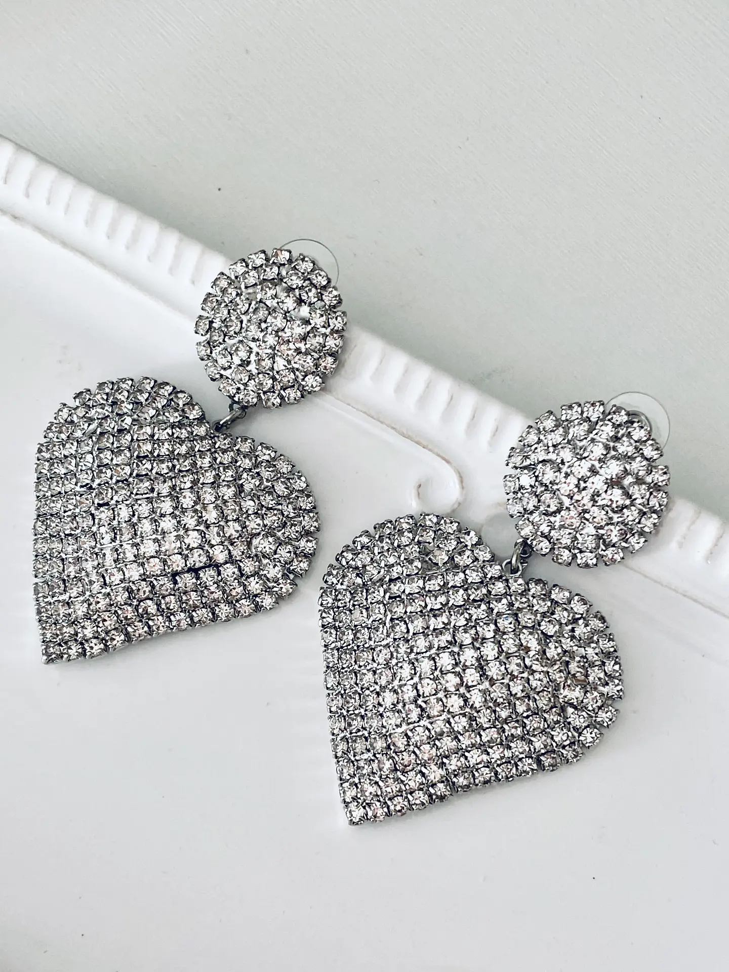 Maxi Aros Corazón Strass Silver 1