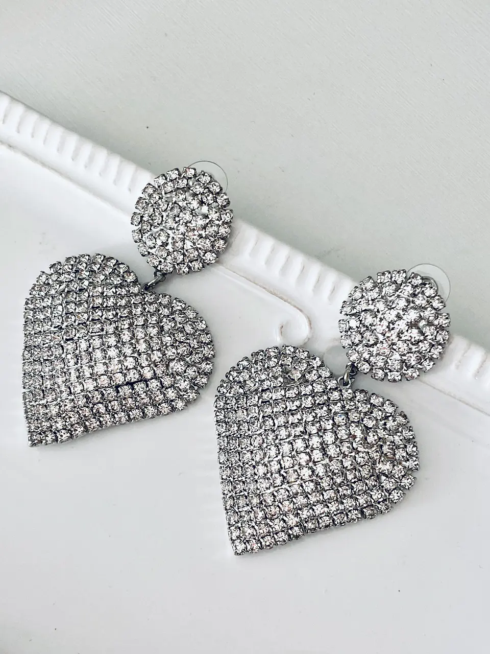 Maxi Aros Corazón Strass Silver 1