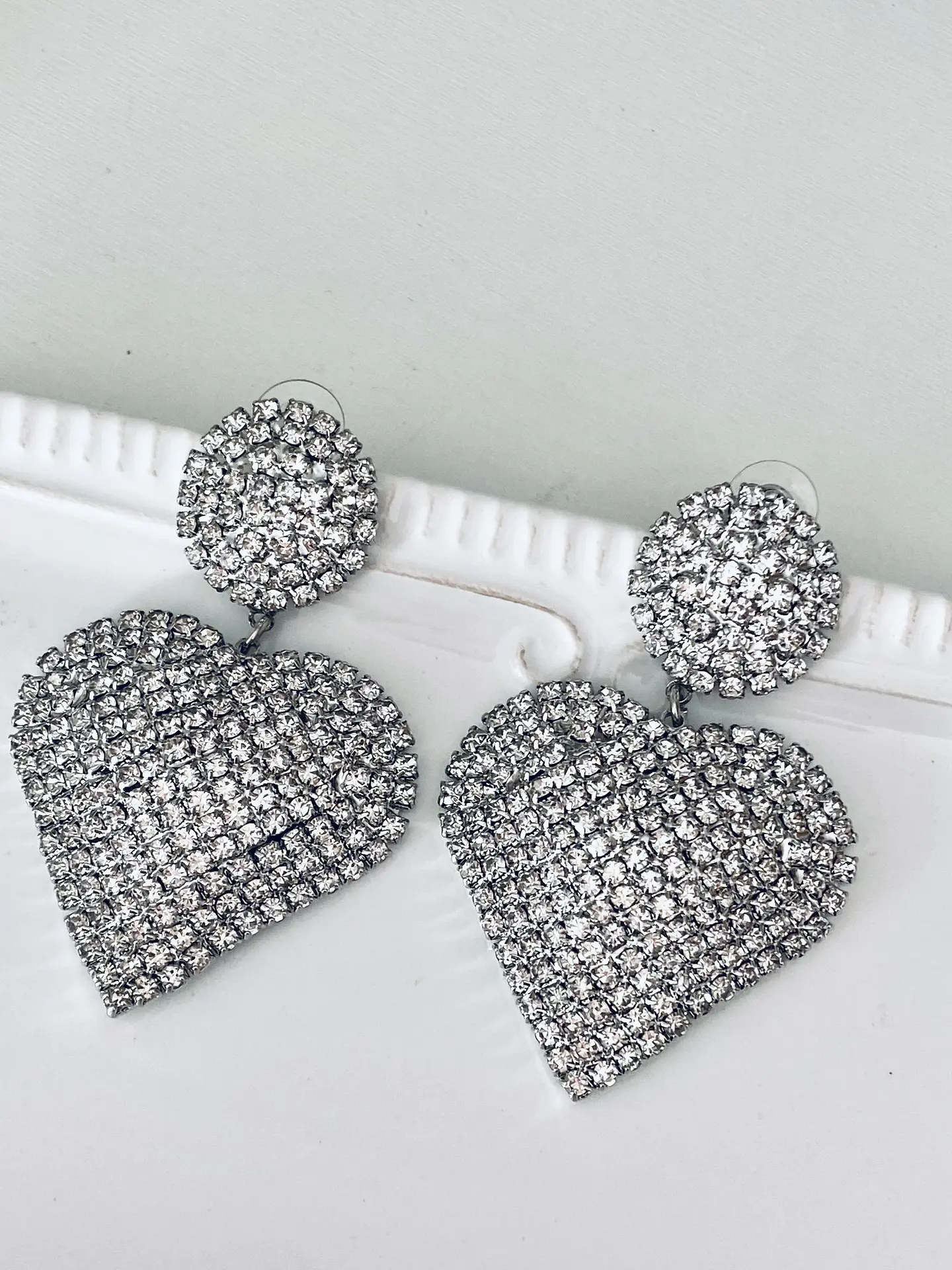 Maxi Aros Corazón Strass Silver 3