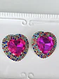 Maxi Aros Corazón Cristal Fucsia Strass  - Miniatura 3