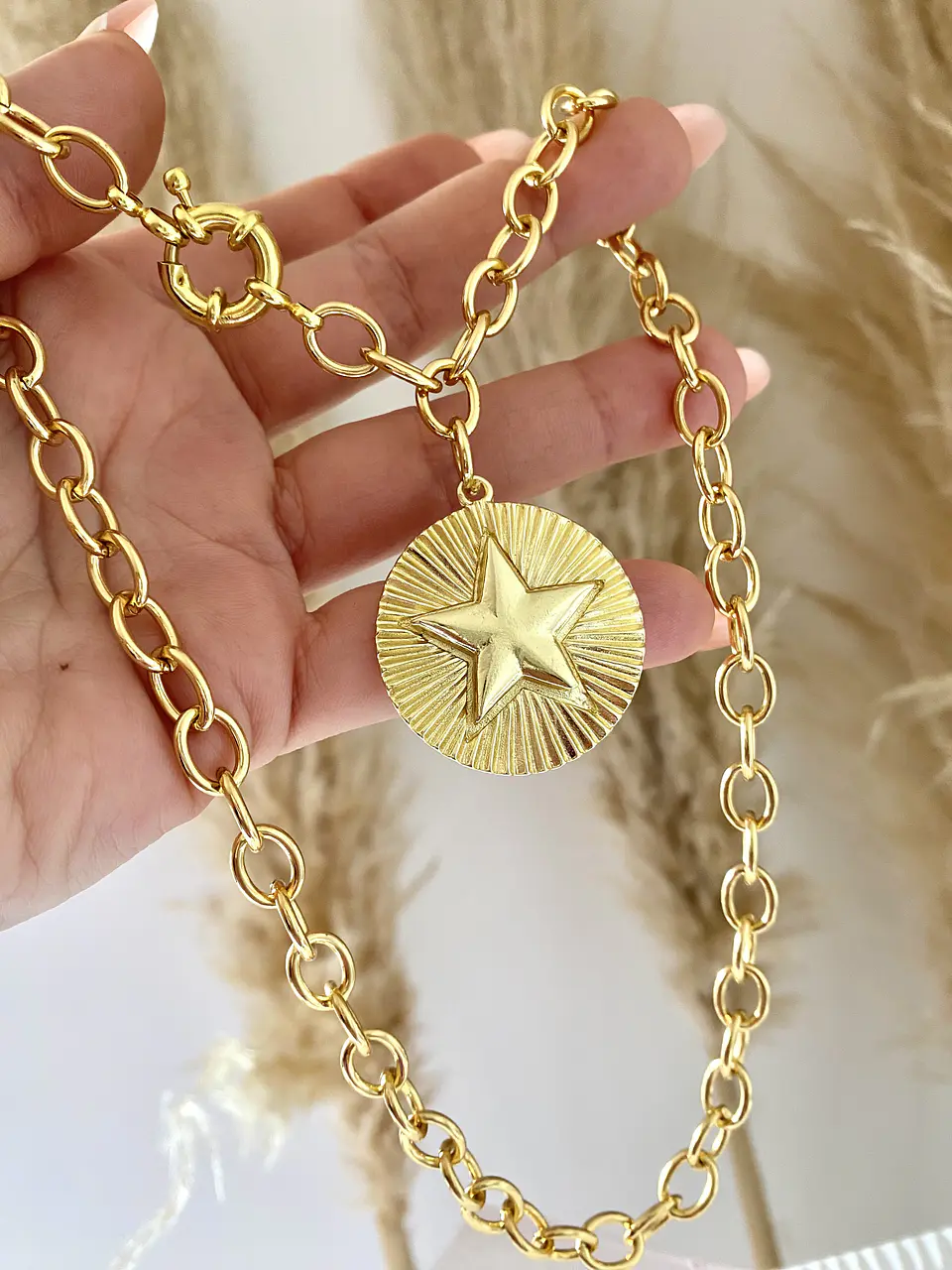 Collar Maxi Medallón Estrella gold 1
