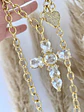 Collar Maxi Cruz Cristal + dije corazón gold - Miniatura 2
