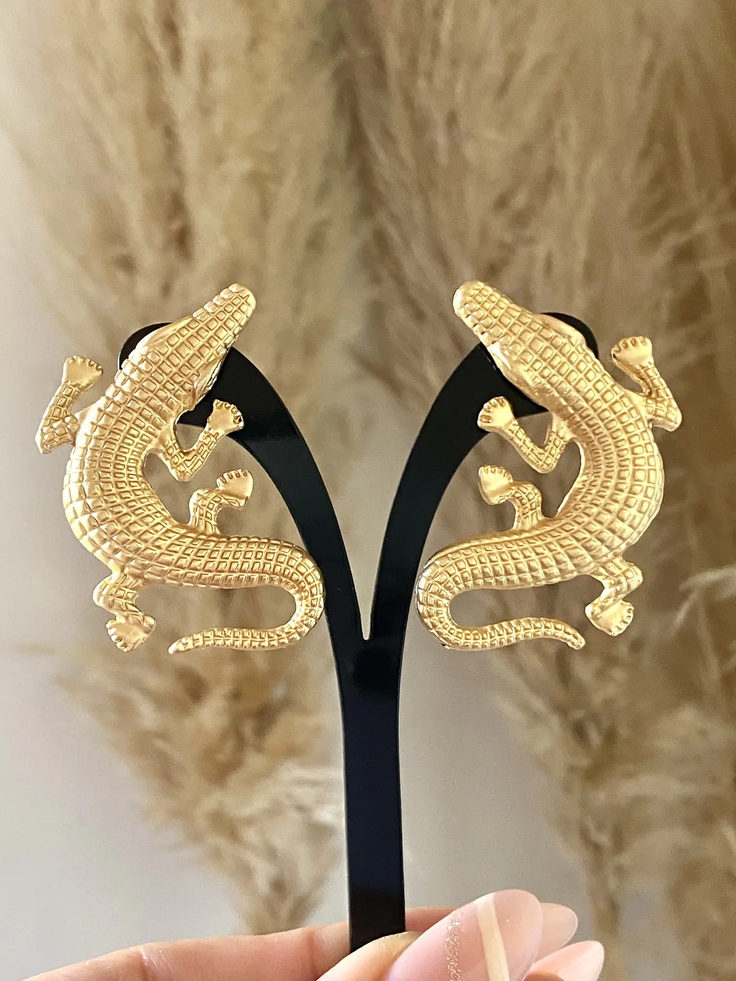 Aros Maxi Cocodrilo Gold 4
