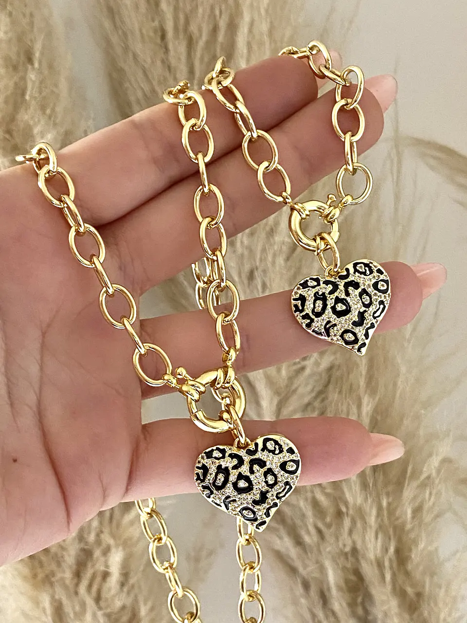 Conjunto Corazon Print Circones y esmaltado 2