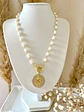 Collar Perlas medalla Virgen circones gold - Miniatura 3
