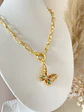 Collar Mariposa Cristales gold - Miniatura 2