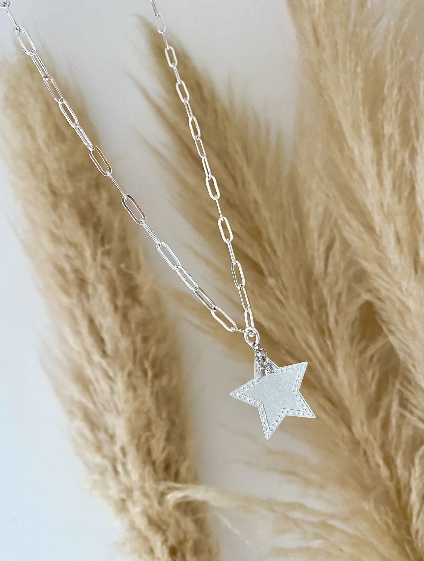 Collar Estrella y punto de luz silver 2