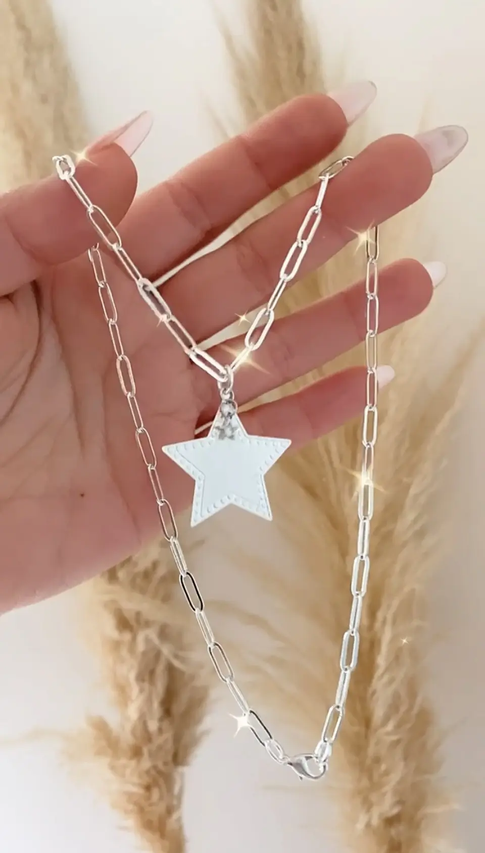 Collar Estrella y punto de luz silver 1