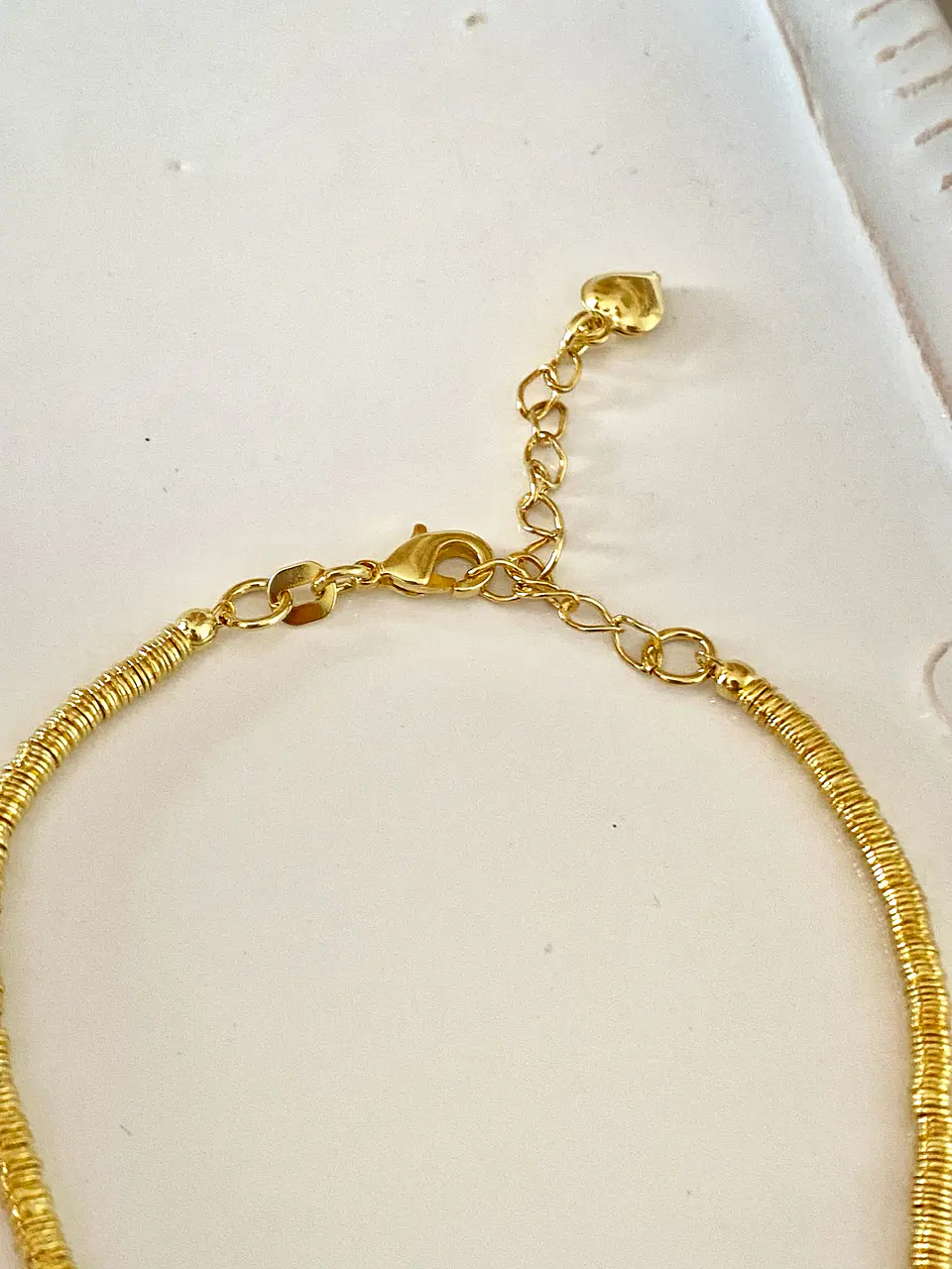 Pulsera Mostacilla Corazón rayos gold 3