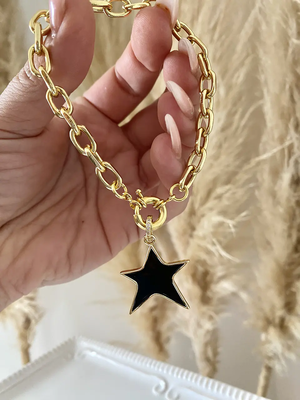 Pulsera maxi Eslabones Estrella Black  1